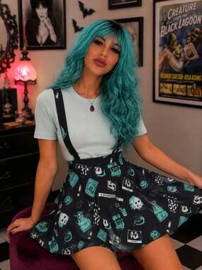 Hot Topic Beetlejuice Skirt w/suspenders Sz.M BNWT